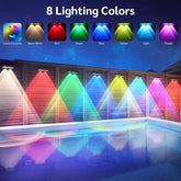 Eco-friendly, energy-efficient solar lights mounted on garden walls.